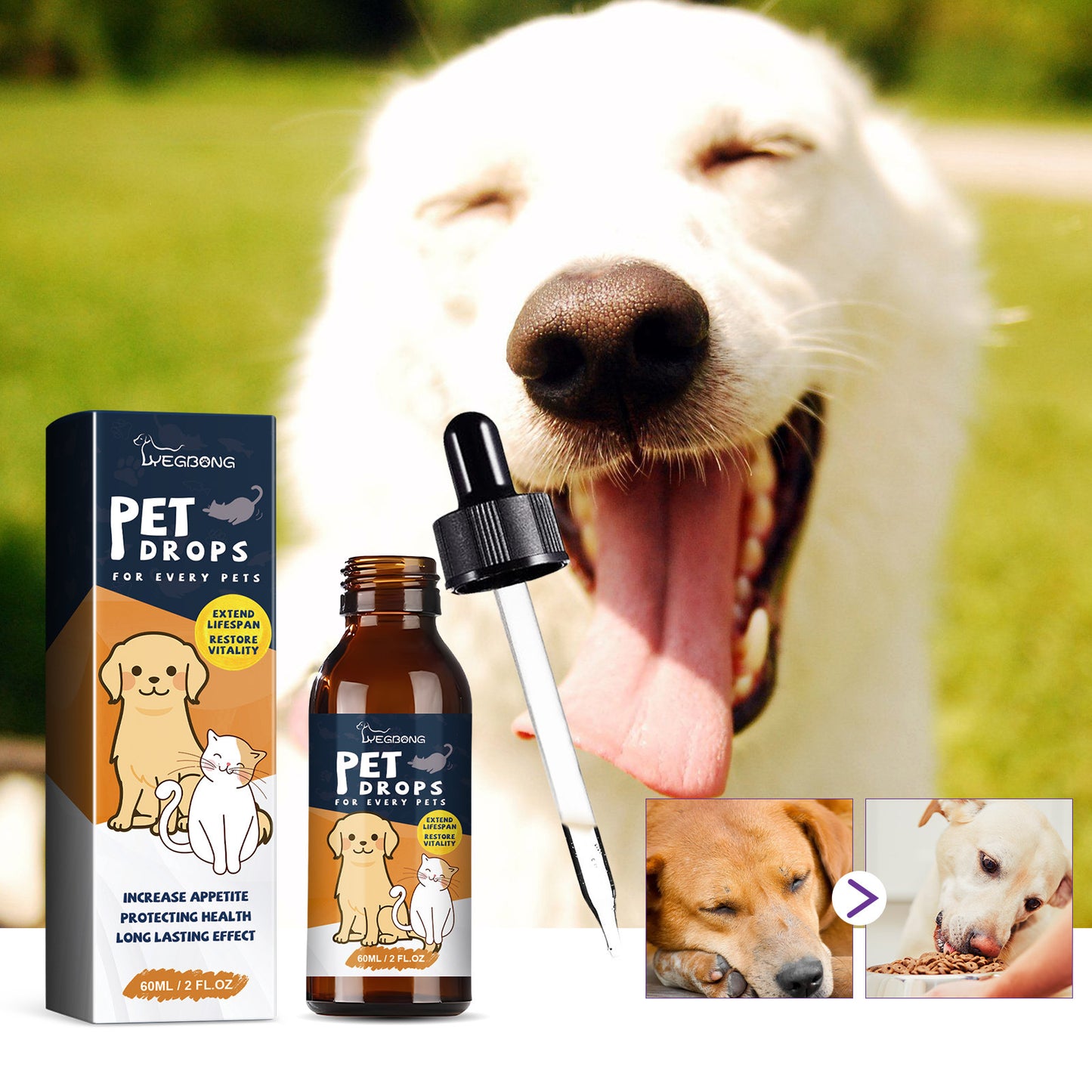 Pet Drops For Every Pets, Energizing And Nourishing Pet Health Care Drops