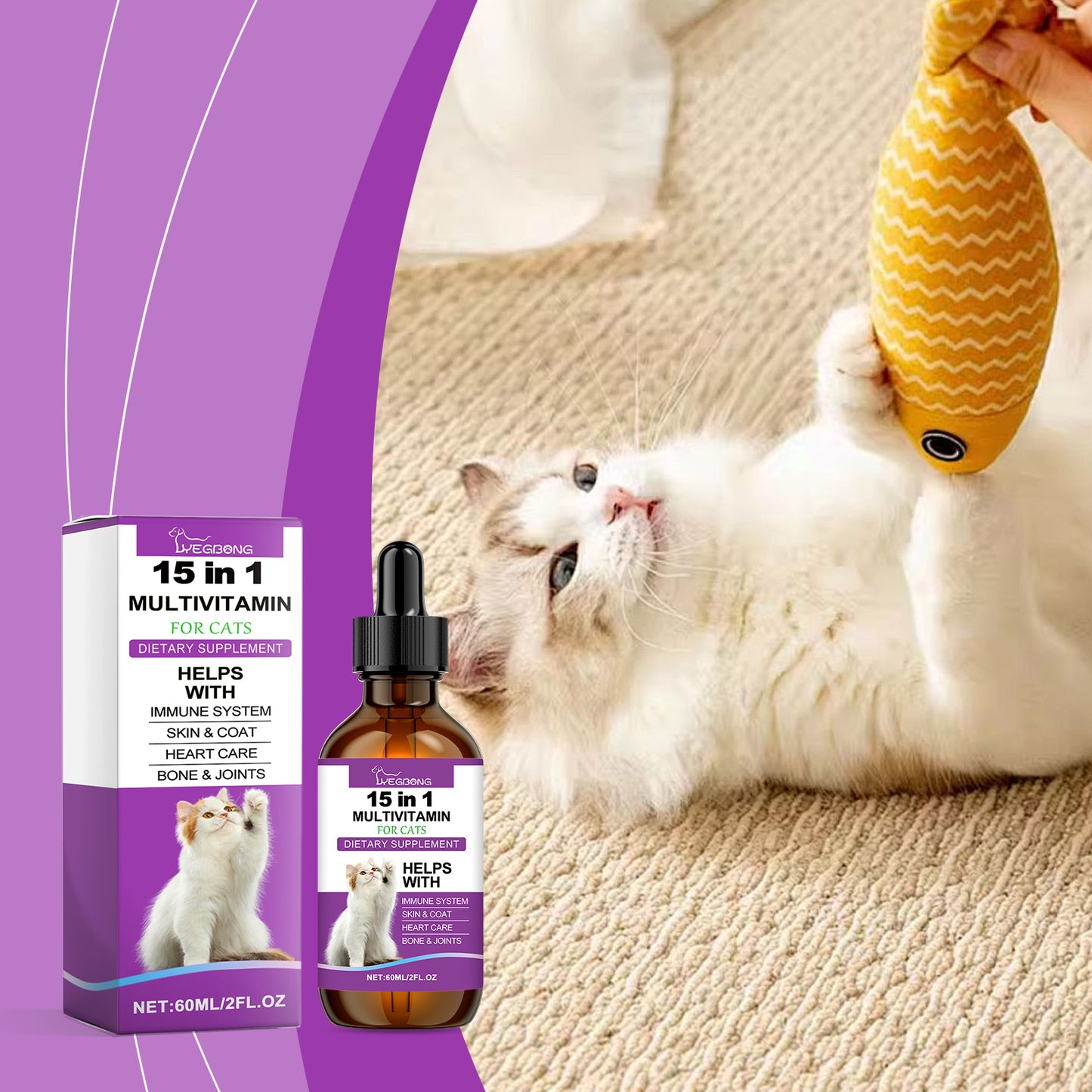 Pet Cat Vitamin Drops Care For Pets With Physical Discomfort Daily Care Vitamin Supplements